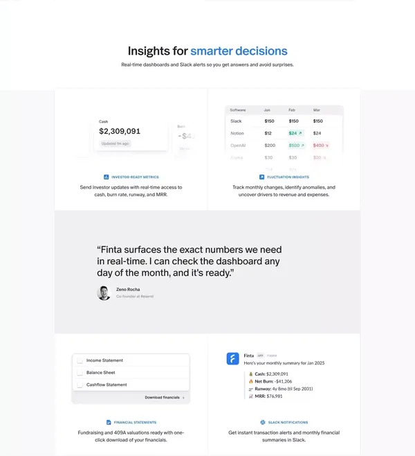 Finta: Taxes & Accounting Simplified - Landing design inspiration