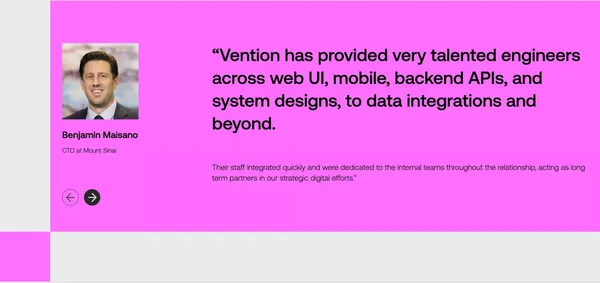Software Development Company | Vention - Landing design inspiration