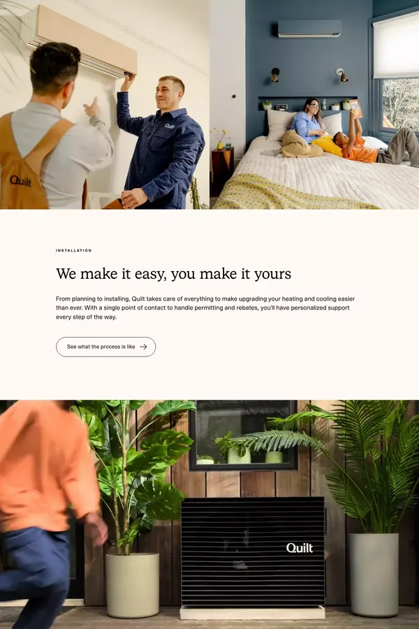 Quilt – The smartest way to heat and cool your home - Landing design inspiration