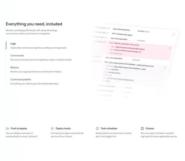 Laravel Cloud - Landing design inspiration