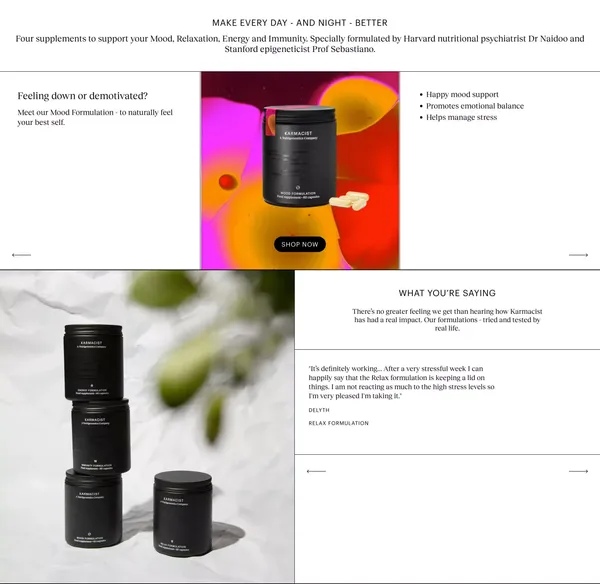 Karmacist - Landing design inspiration