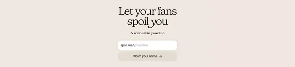 Spoil Me - the wishlist in your bio - Landing design inspiration