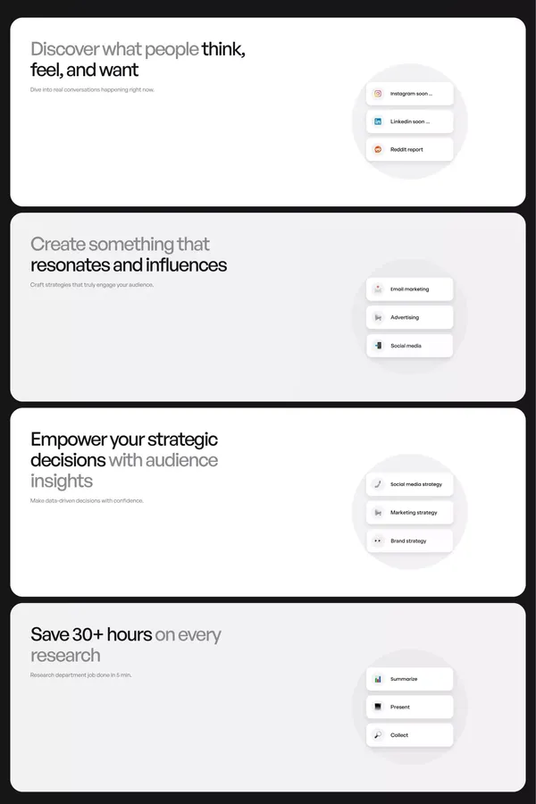 buzzabout - AI Audience Insights Tool - Landing design inspiration