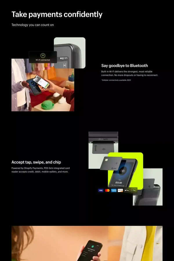 Shopify POS Go | All-in-One Mobile Device - Landing design inspiration