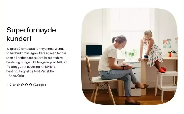 Henter, lagrer, tar vare på og returner tingene dine  - Wanda - Landing design inspiration