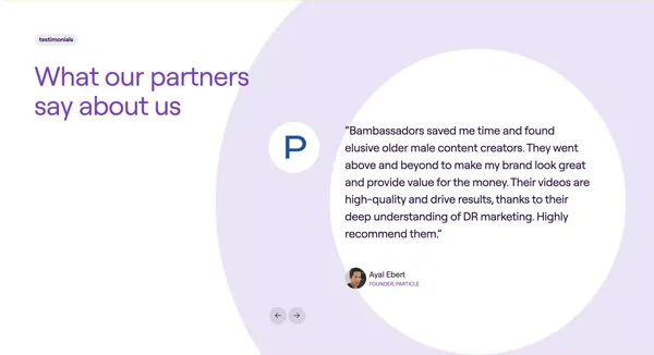 Bambassadors | UGC and Creator Marketing for D2C Brands - Landing design inspiration