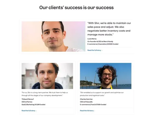 Silvr - Nous finançons votre croissance - Landing design inspiration