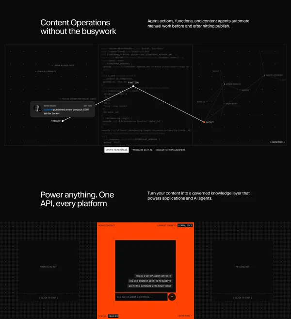 The Content Operating System for the AI era | Sanity - Landing design inspiration
