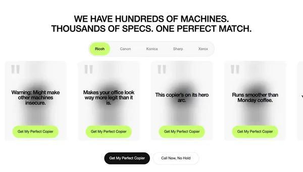 Quick Copies - Landing design inspiration