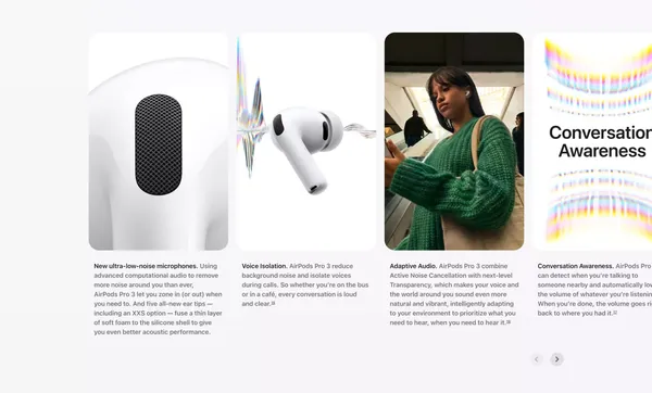 AirPods Pro 3 - Apple - Landing design inspiration