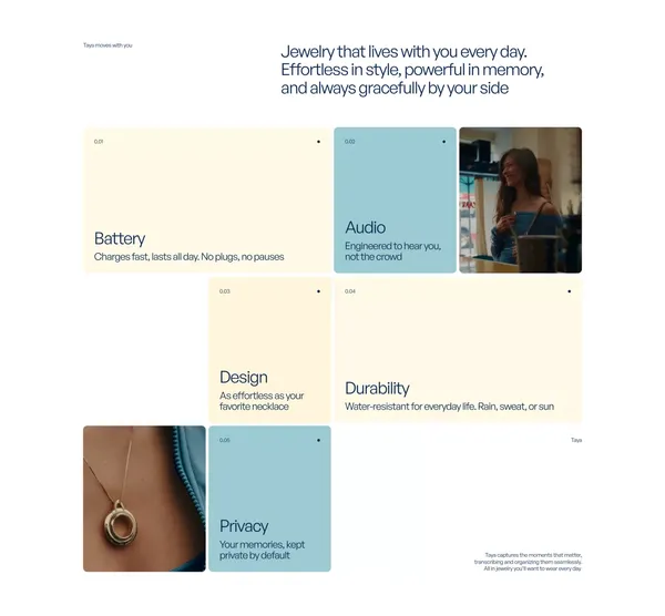 Taya - Intelligent Jewelry - Landing design inspiration