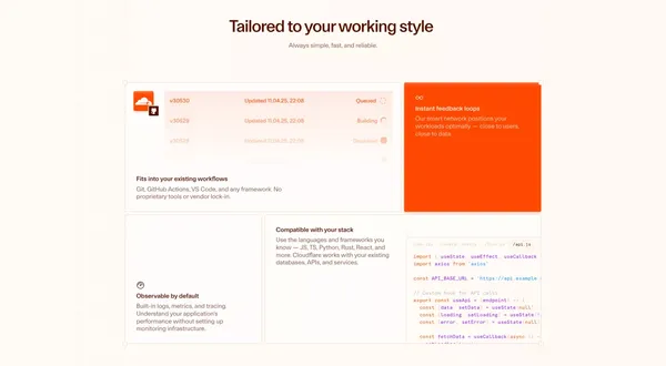 Cloudflare Workers AI - Edge AI Inference Platform - Landing design inspiration