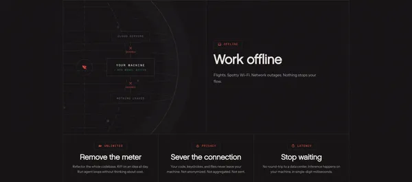 Rig - Local-First AI Coding Assistant - Landing design inspiration