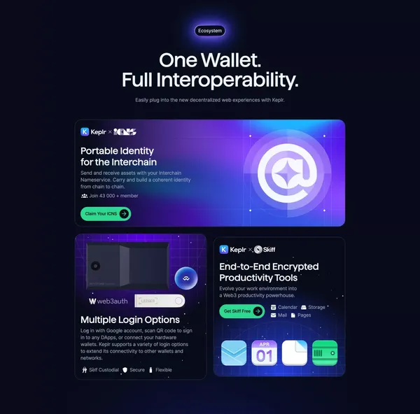 Keplr Wallet | Your Interchain Gateway - Landing design inspiration