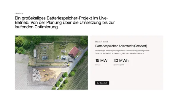 Terra One – Innovative Batteriespeicherlösungen für eine nachhaltige Zukunft - Landing design inspiration