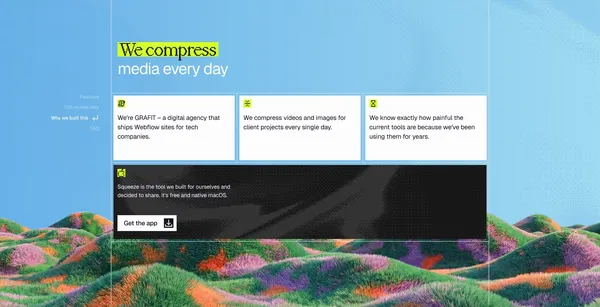 Squeeze – Video & Image Compression for macOS - Landing design inspiration