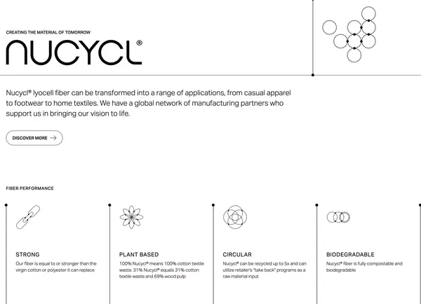 Evrnu® - a recycling textile supplier with a social purpose - Landing design inspiration