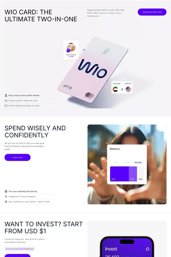 Wio | Personal - Landing design inspiration