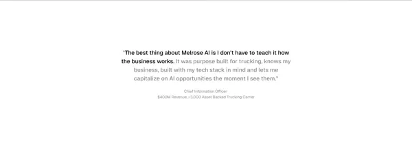 Melrose - Automate all your Logistics with AI - Landing design inspiration