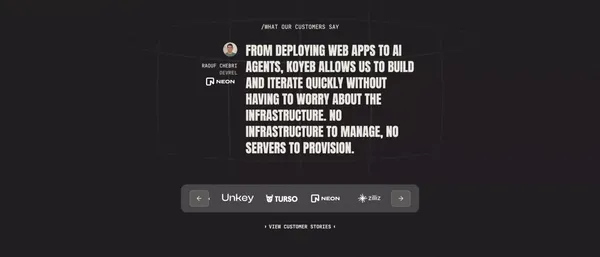 Koyeb: High-performance Infrastructure for APIs, Inference, and Databases - Landing design inspiration