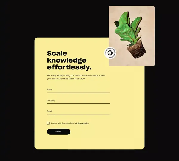 Scale knowledge - Landing design inspiration