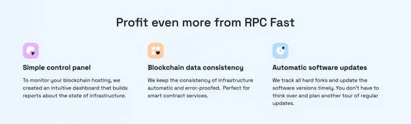 Blockchain API and Node Infrastructure - Node as a Service | RPC Fast - Landing design inspiration
