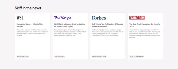 Skiff - Private, encrypted, and Web3 email - Landing design inspiration
