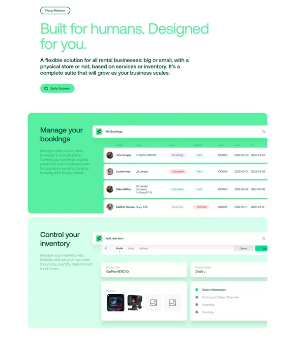 Flecto - Unlock your Rental Business and Access New Customers | - Landing design inspiration