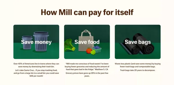 Mill: never waste food again - Landing design inspiration