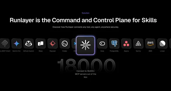 Enterprise MCPs, Skills, & Agents | Runlayer - Landing design inspiration