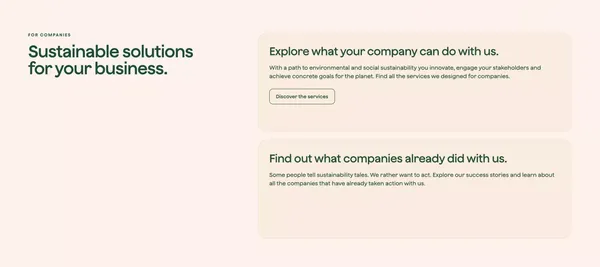Sustainable and environmental projects for Corporations and Privates | zeroCO2 - Landing design inspiration