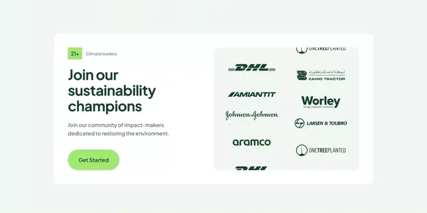 Netzero | Sustainable Afforestation Solution - Landing design inspiration