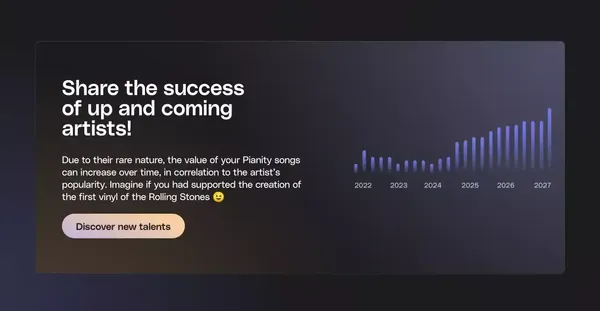 Pianity - Stream & Collect unique Musical Experiences - Landing design inspiration