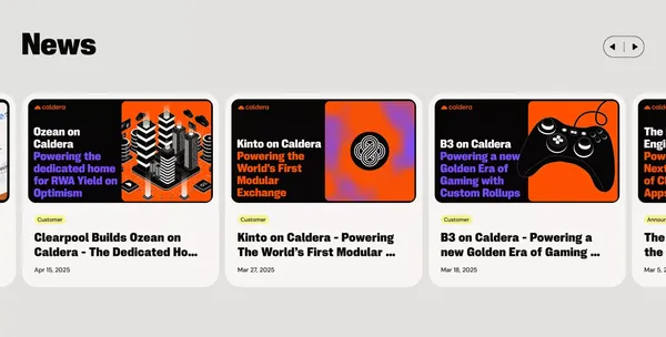 Caldera - The Internet of Chains - Landing design inspiration