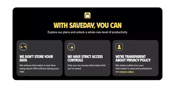 SaveDay - Your Super Smart Knowledge Hub - Landing design inspiration
