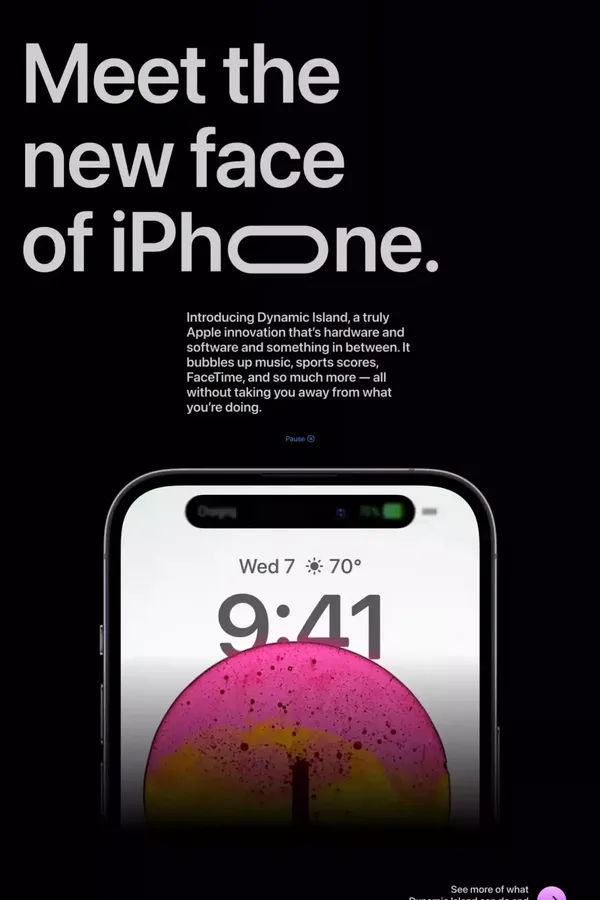 iPhone 14 Pro and iPhone 14 Pro Max - Apple - Landing design inspiration