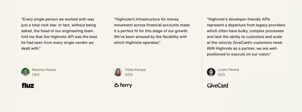 Highnote | The New Standard for Payments - Landing design inspiration