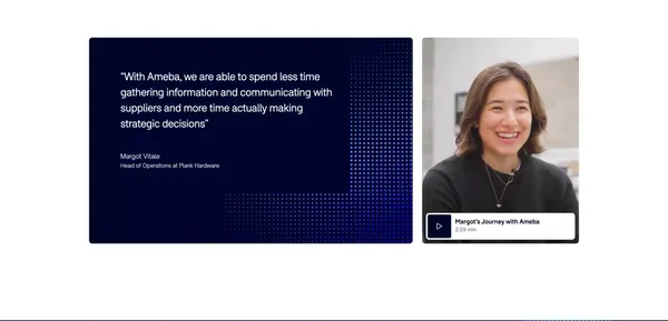 Ameba: Cut the wasted time, money and product in your supply chain - Landing design inspiration