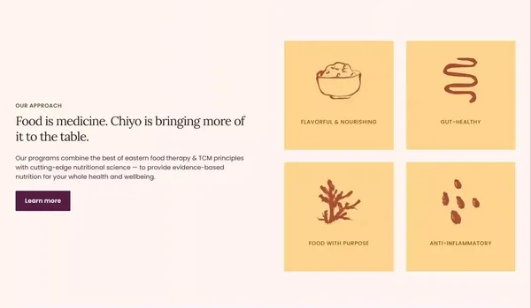 Chiyo | Fertility to Postpartum Nutrition - Landing design inspiration