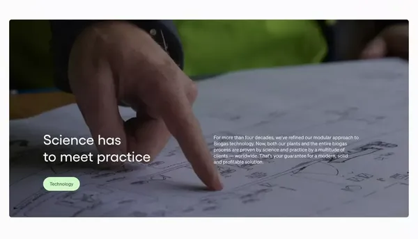 Your next partner in circular energy – Bigadan - Landing design inspiration
