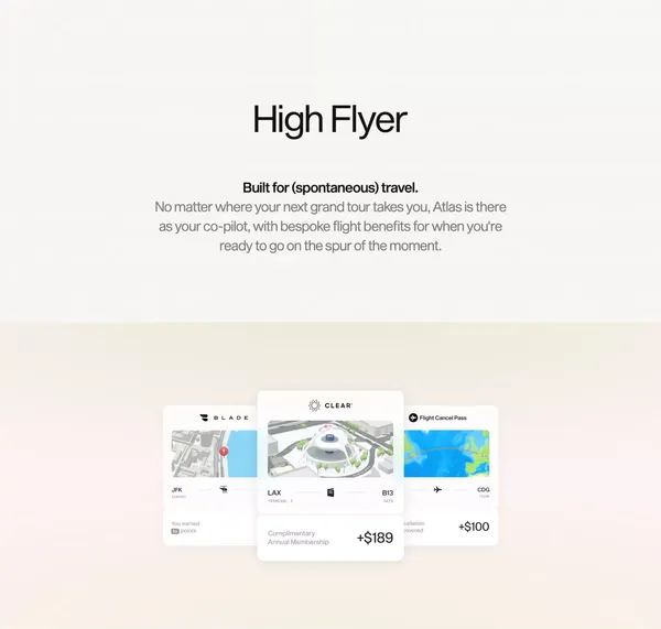 Atlas - Spending. Dining. Travel. - Landing design inspiration