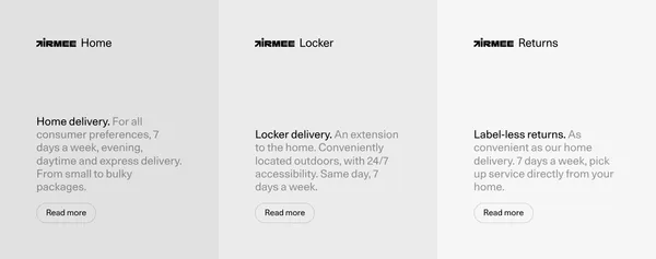 Airmee | Fossil free, fast delivery - Landing design inspiration