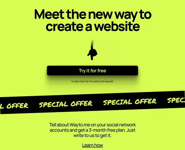Wayto.me — Simply the easiest website builder - Main - Landing design inspiration