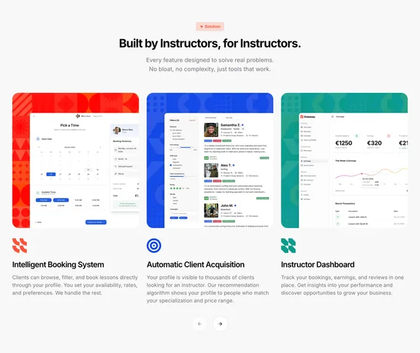 Rideaway | All-in-One Booking & Management Platform for Sports Instructors - Landing design inspiration
