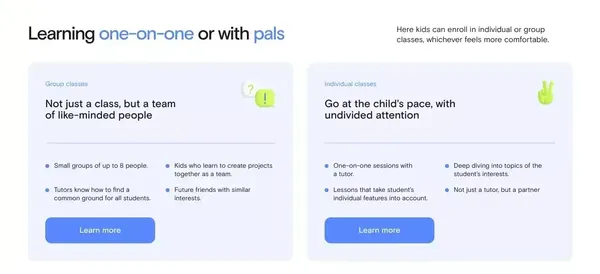 Online platform for digital skills | Kodland Home - Landing design inspiration