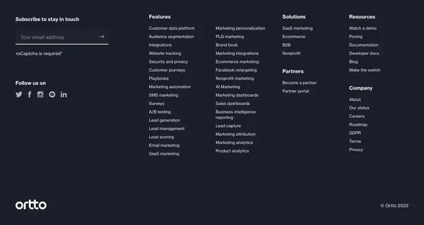 Ortto: Customer data, marketing automation and analytics working together - Landing design inspiration