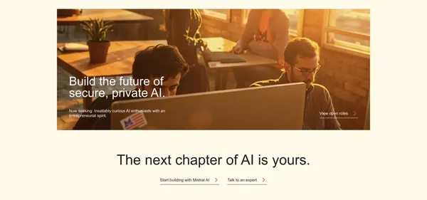 Mistral AI | Frontier AI in your hands - Landing design inspiration
