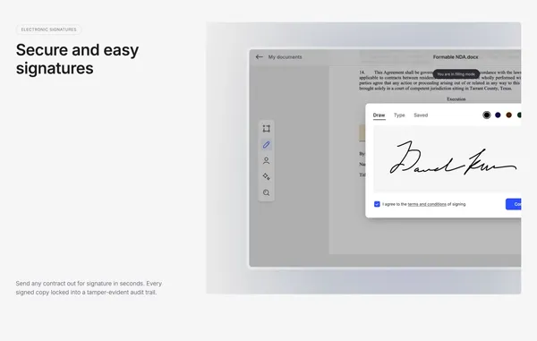 Formable — Modern way to manage contracts - Landing design inspiration