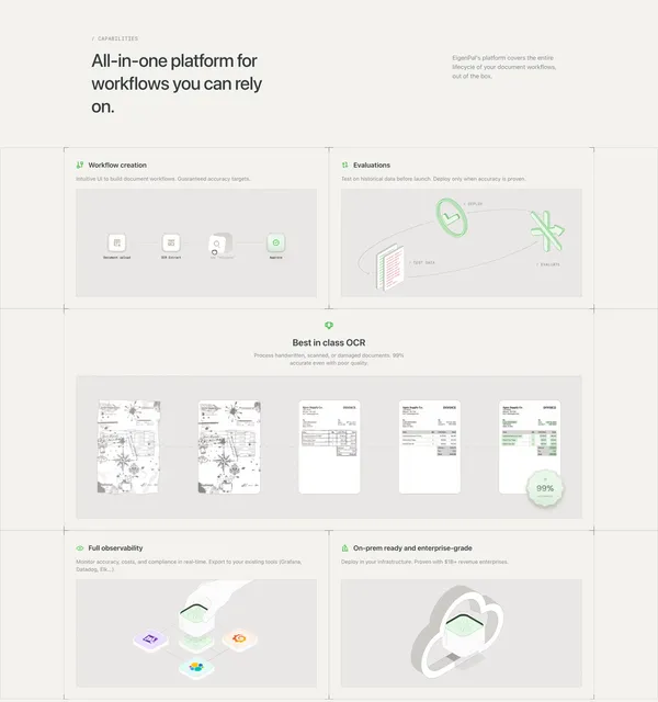 EigenPal - AI Document Automation Platform - Landing design inspiration