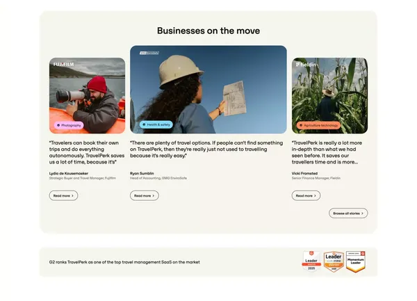 Corporate Travel Management & Business Travel Services - Landing design inspiration